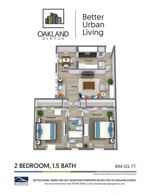 a floor plan of better urban living 2 bedroom 1 bath